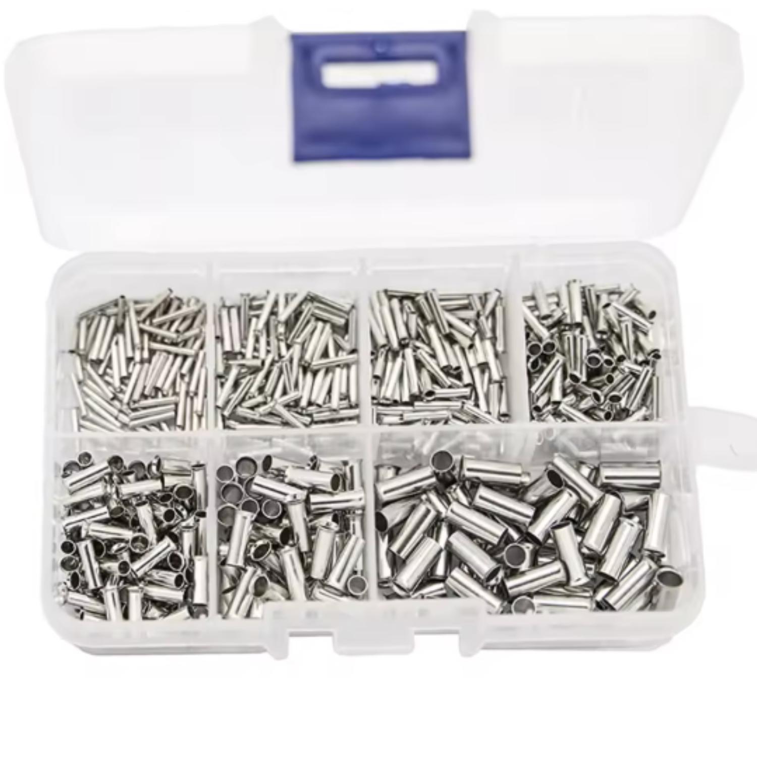 Miniatura Kit 600 Terminal Fio Cabo Cobre Tubular 0.5 A 6Mm 22-10 Awg