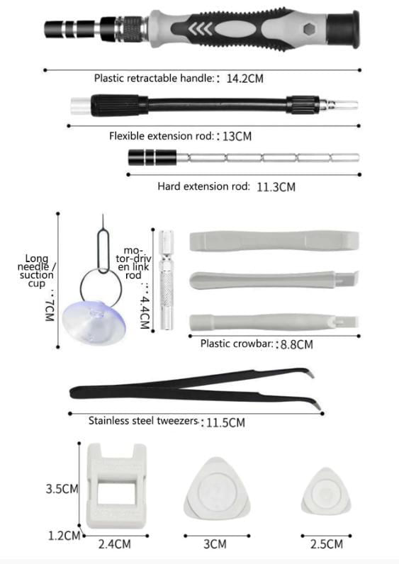 Miniatura Kit Jogo Chave Precisão 115 Em 1 Manutenção Pequenos Reparos