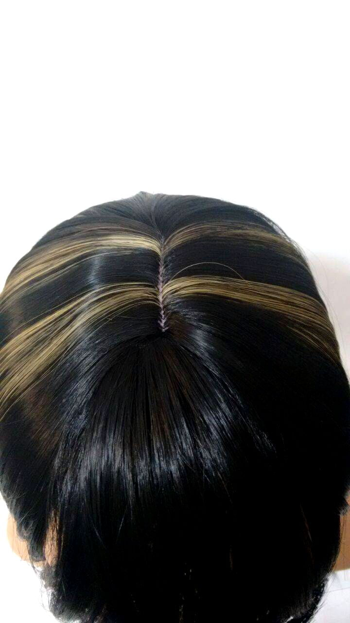 Peruca Lace Wig Lisa Preto com luzes Fibra Futura