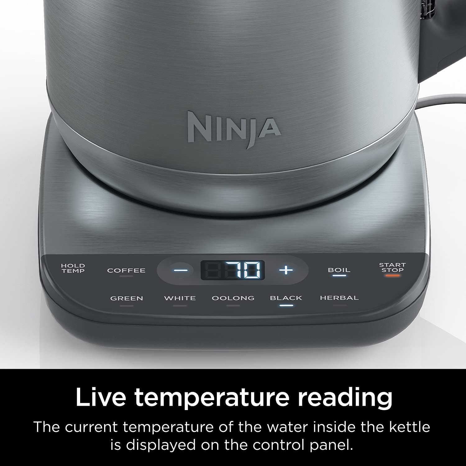Miniatura Ninja KT200 Chaleira Elétrica 17L com Controle de Temperatura 110V1500W Prata