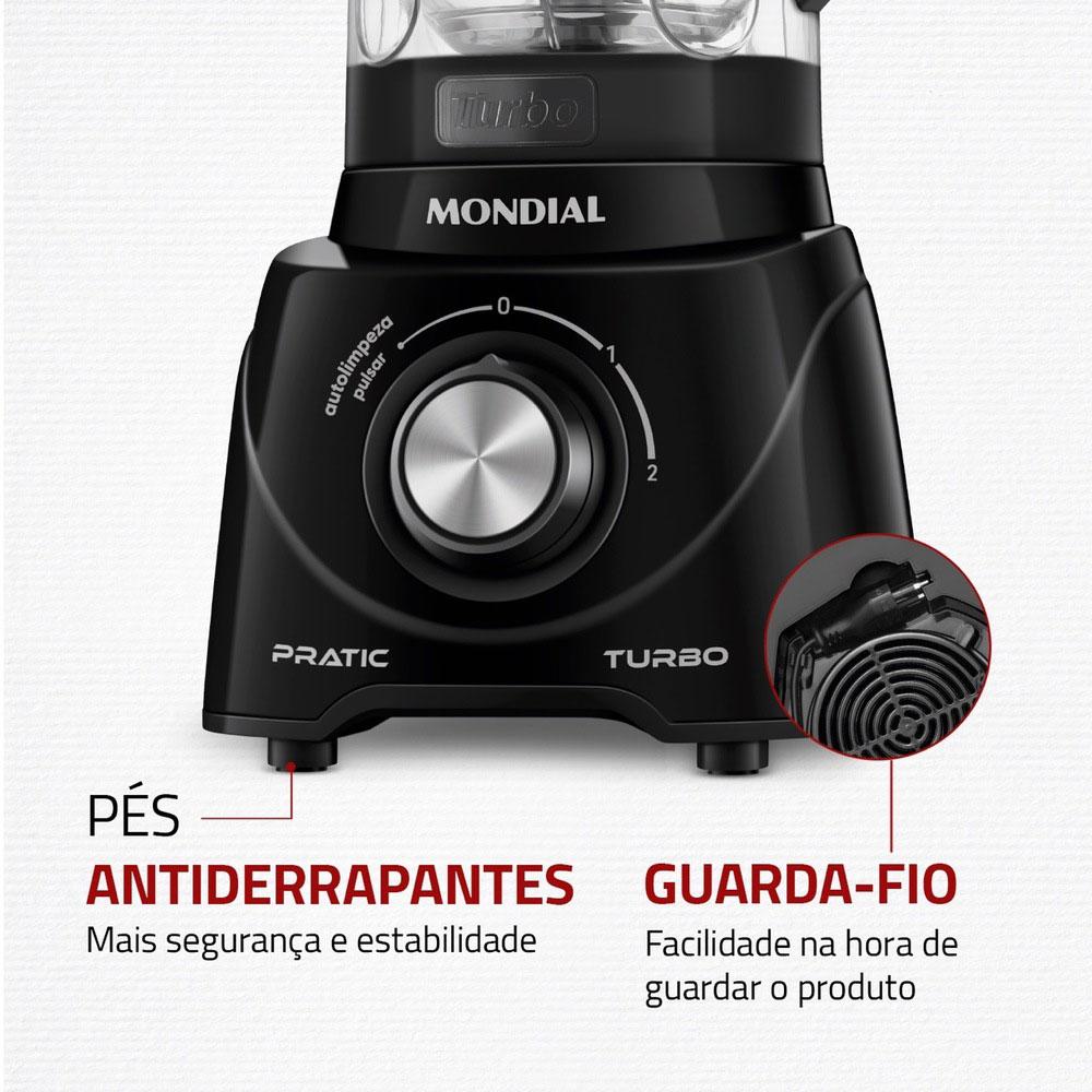 Liquidificador Pratic Turbo L98B Mondial Preto 127V