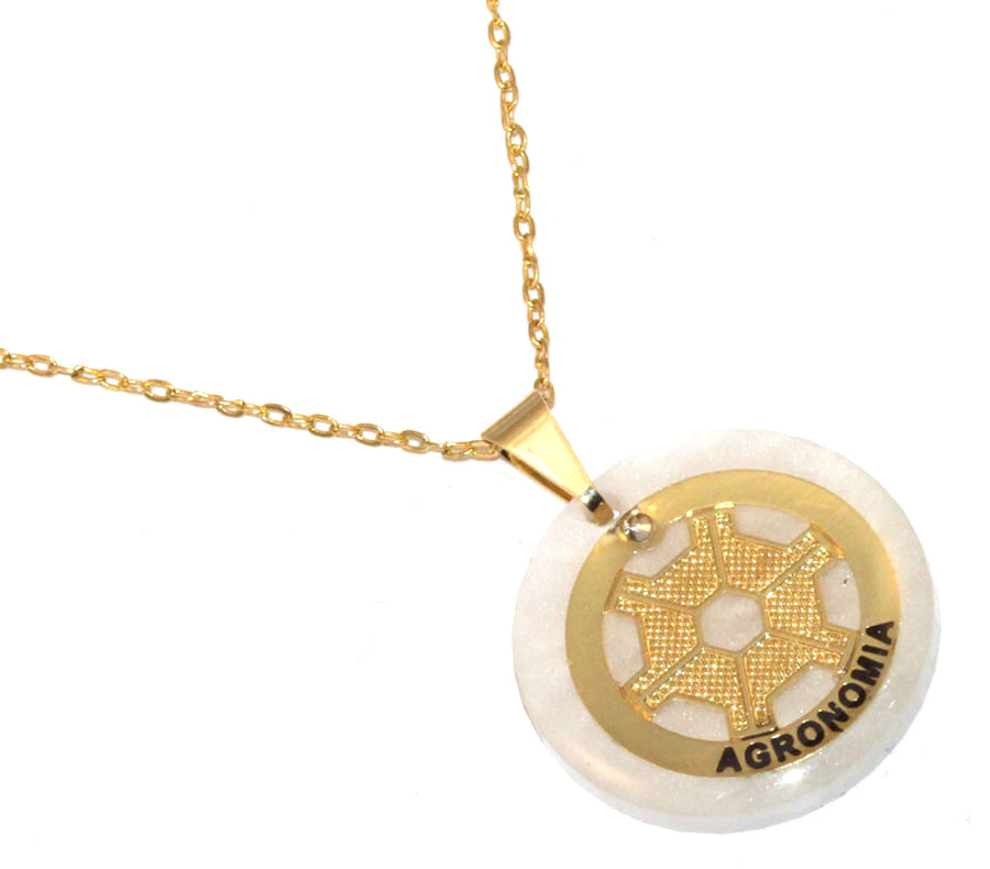 Miniatura Colar Cordão Agronomia Agrônomo Engenharia Folheado 18k