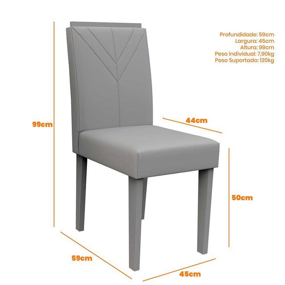 Miniatura Kit 04 Cadeiras De Jantar Júlia Linho Cinza Ln03 D'rossi