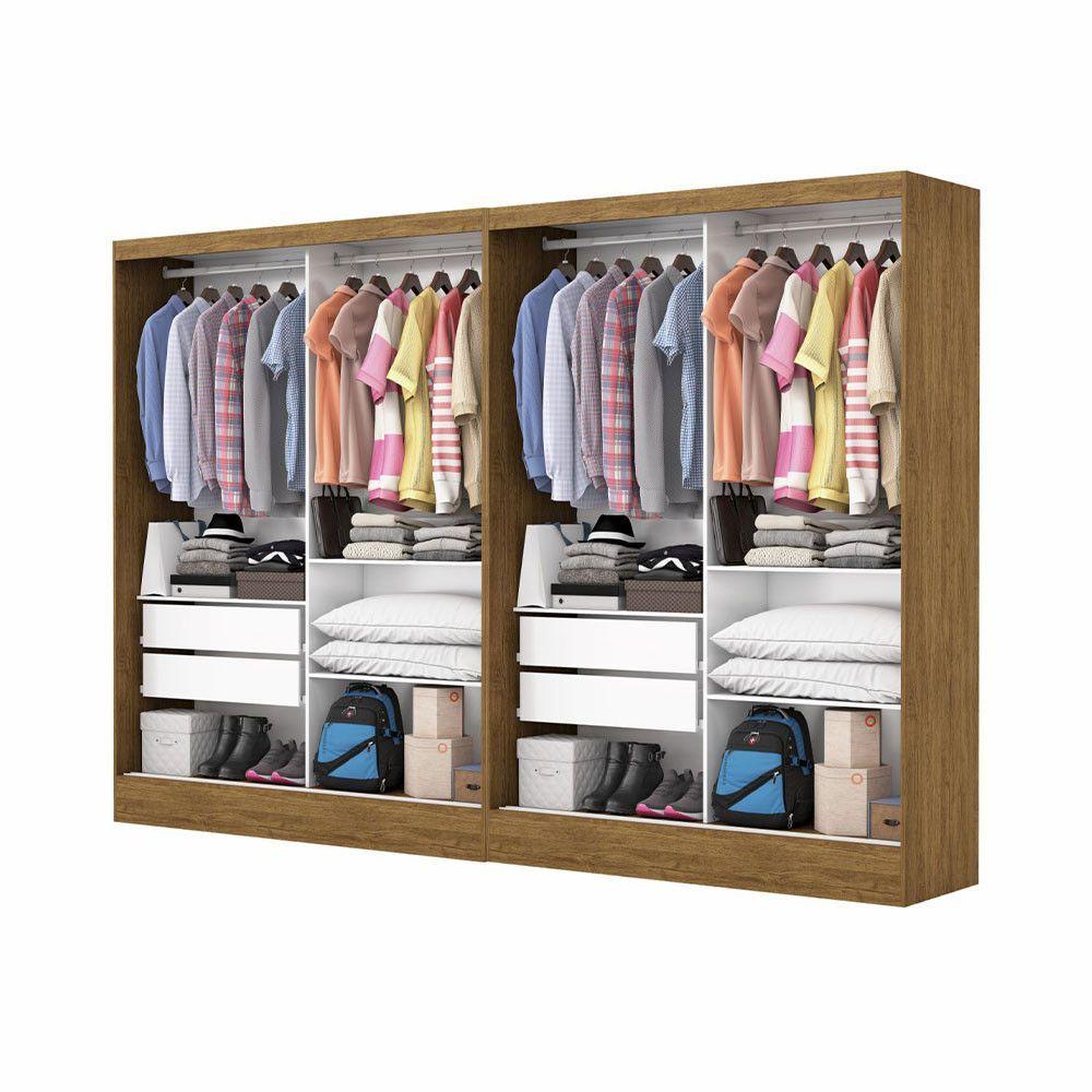 Closet Casal Belém 4 Pts Com Espelho 4 Gvts Carioca Móveis Cinamomo Branco