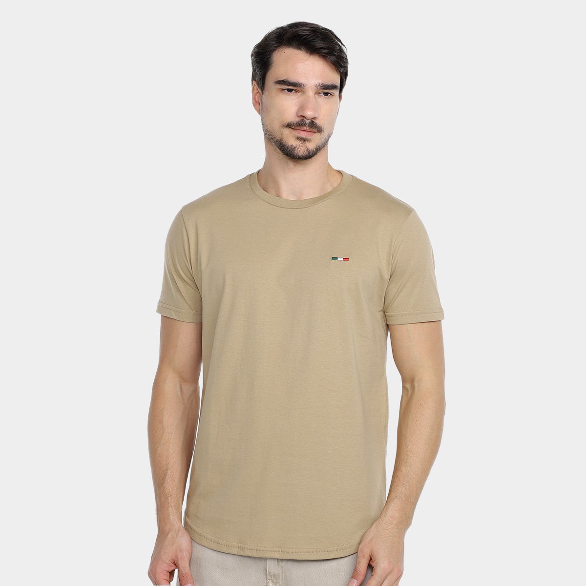 Miniatura Kit Camiseta Industrie Itália Alongada Masculina - 2 Peças Caramelo - G