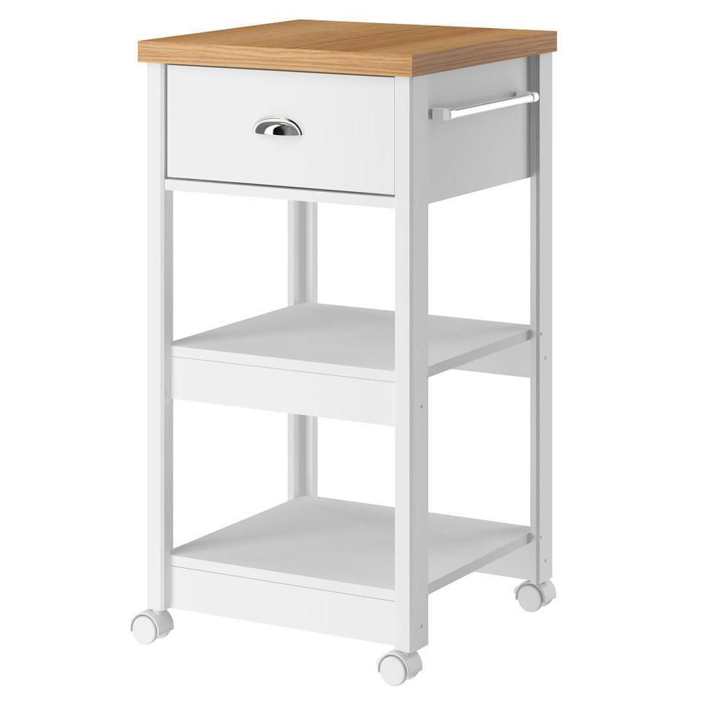 Miniatura Aparador Carrinho Café 1 Gaveta 45 Cm Ba130 Branco Dtall