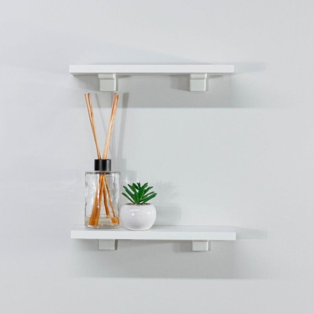 Miniatura Kit de Prateleiras Elan 300x100x15 com Suporte Organização Decoração Branco
