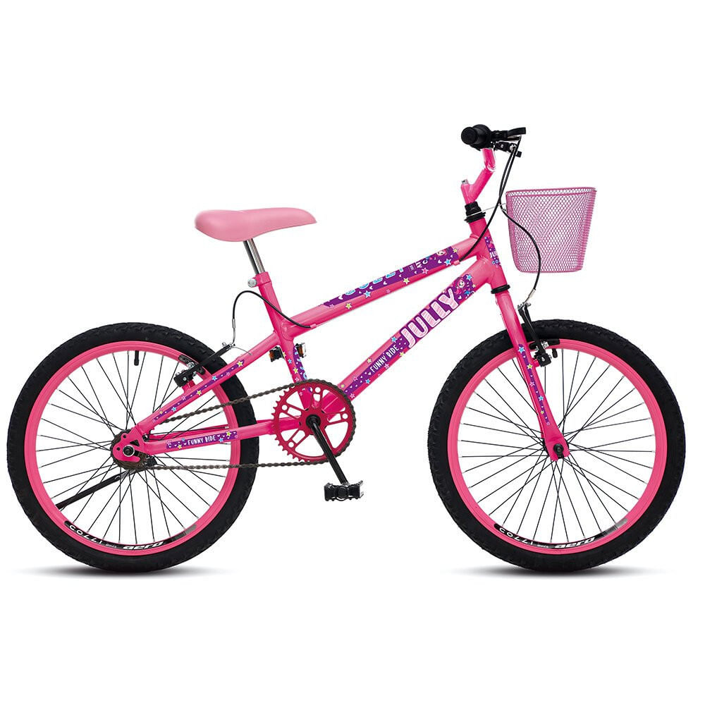 Miniatura Bicicleta Colli Jully, Aro 20 Freio V-Brake Quadro 20 Rosa Neon