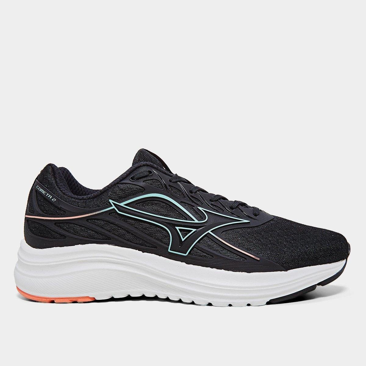 Miniatura Tênis Mizuno Cometa 2 Feminino Preto+Azul - 34