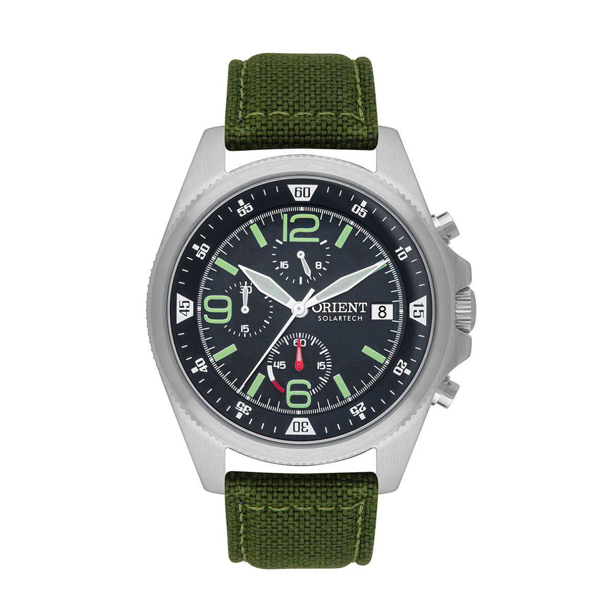 Miniatura Relógio Orient Masculino Cronógrafo Prata 42mm