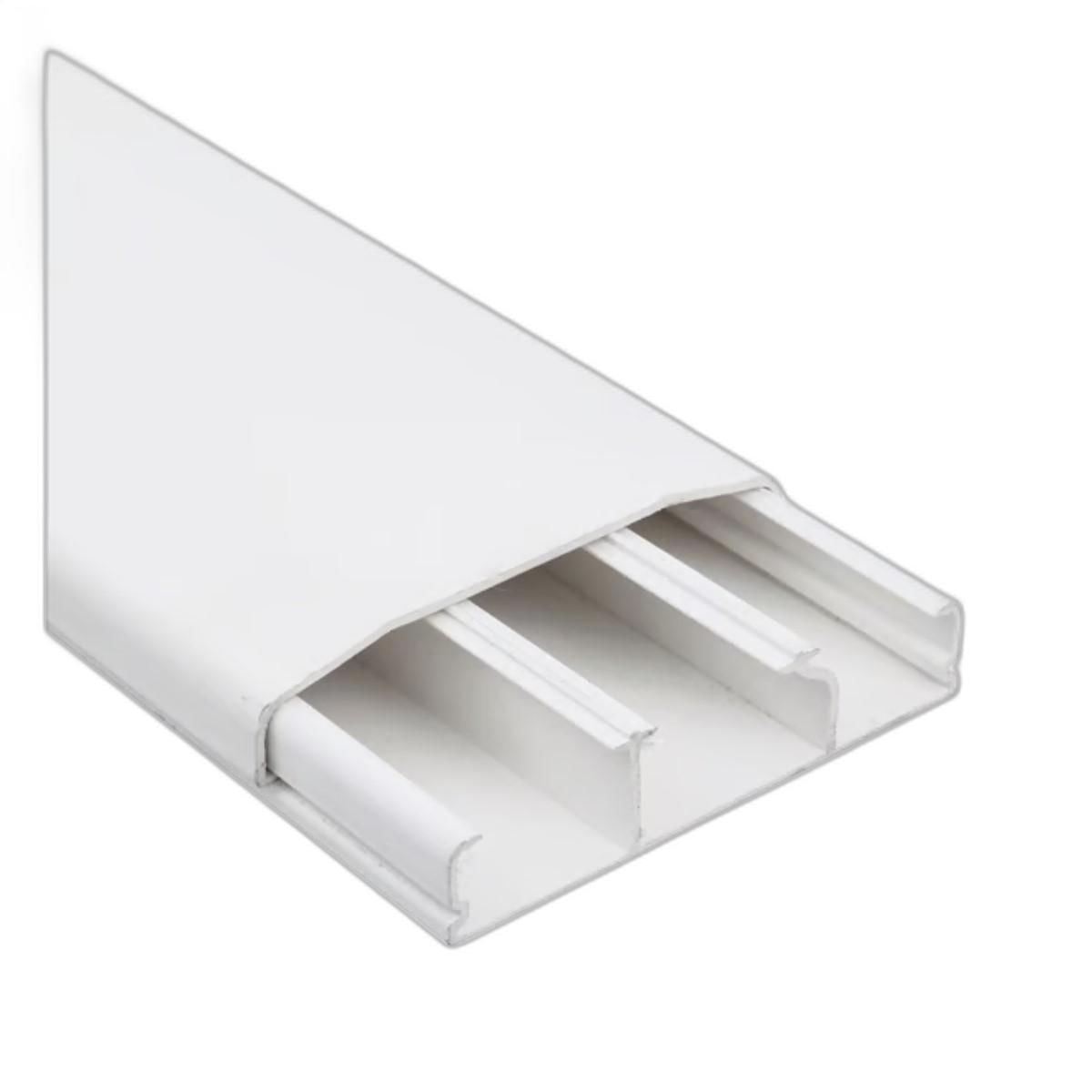 Miniatura Canaleta 3 Divisórias Cabos Fios Fita Dupla Face 2Mt Branco