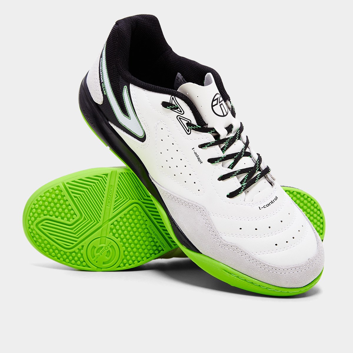 Miniatura Chuteira Futsal Topper Dominator Club V Masculina Branco+Preto - 37
