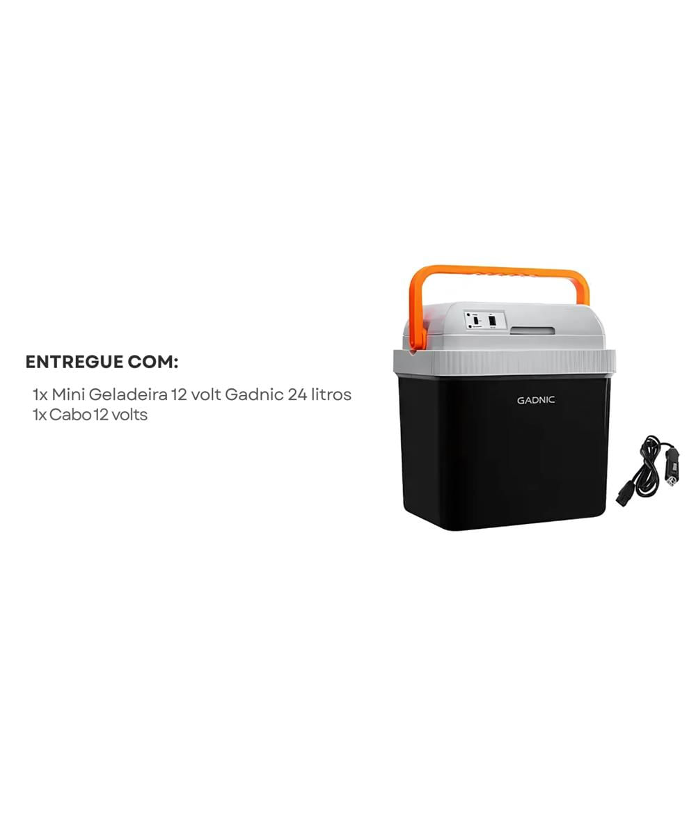 Miniatura Mini Geladeira Portátil Cooler Automotivo 12V 24Lts Gadnic