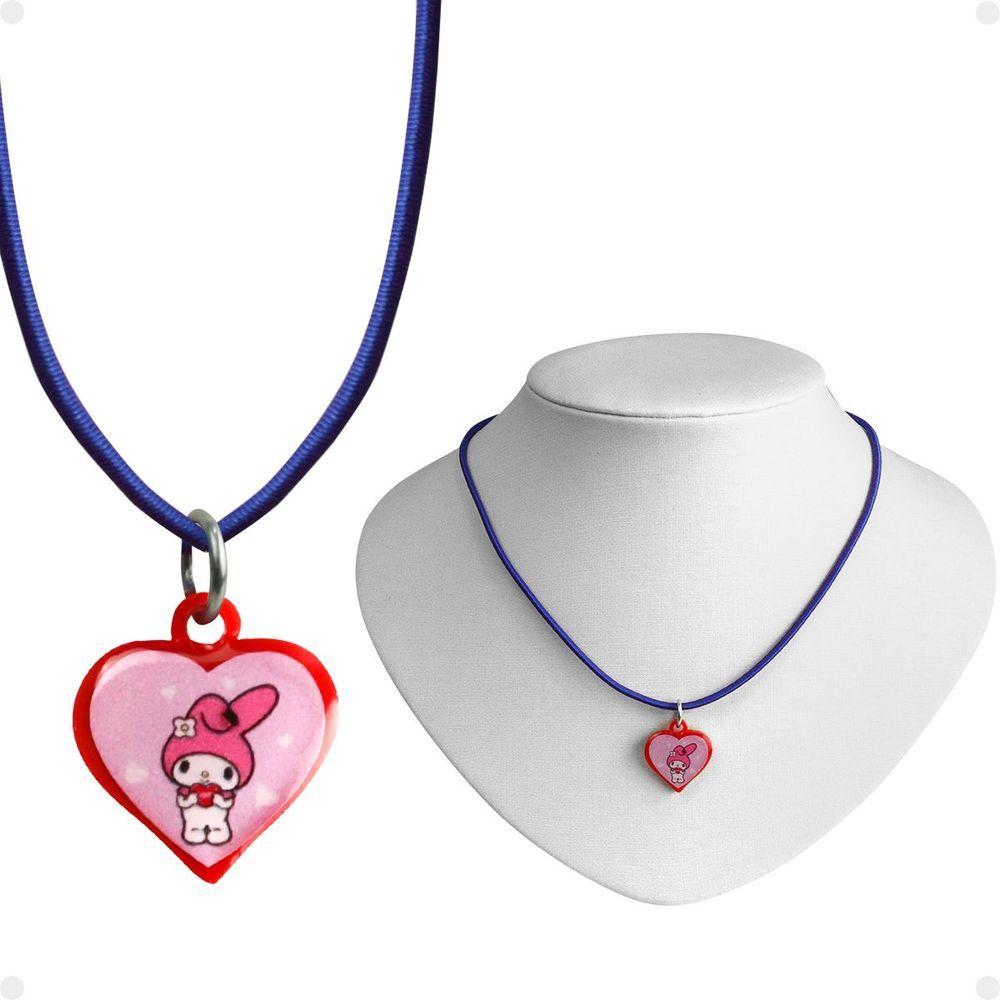 Miniatura Colar Menina Infantil + Pingente Qualidade Premium My Melody Presente Moda Pink Criança Amor Rosa