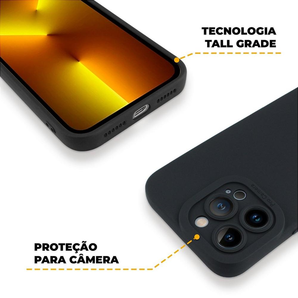 Capa para iPhone 13 Pro - Preta - Silicon Cloud - Gshield