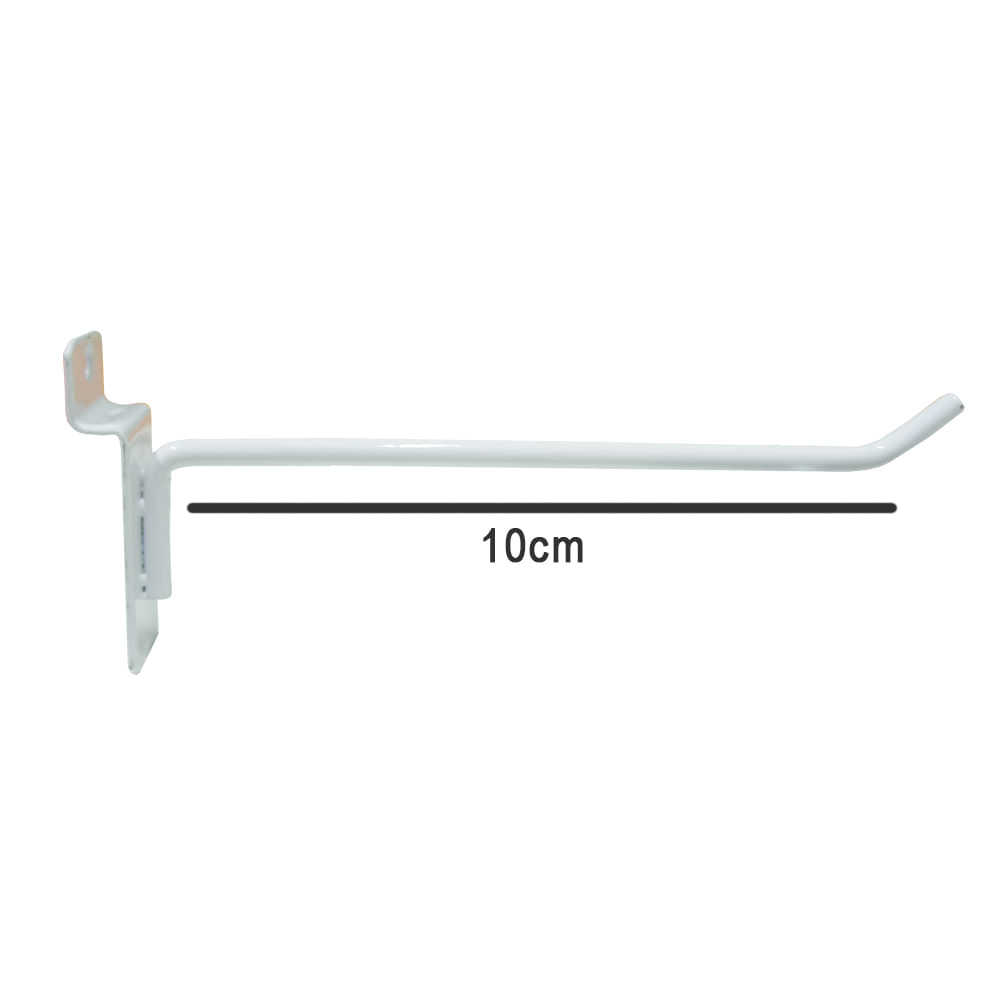 Miniatura Gancho Painel Canaletado 4,76mm 10cm com 100 Unidades Branco