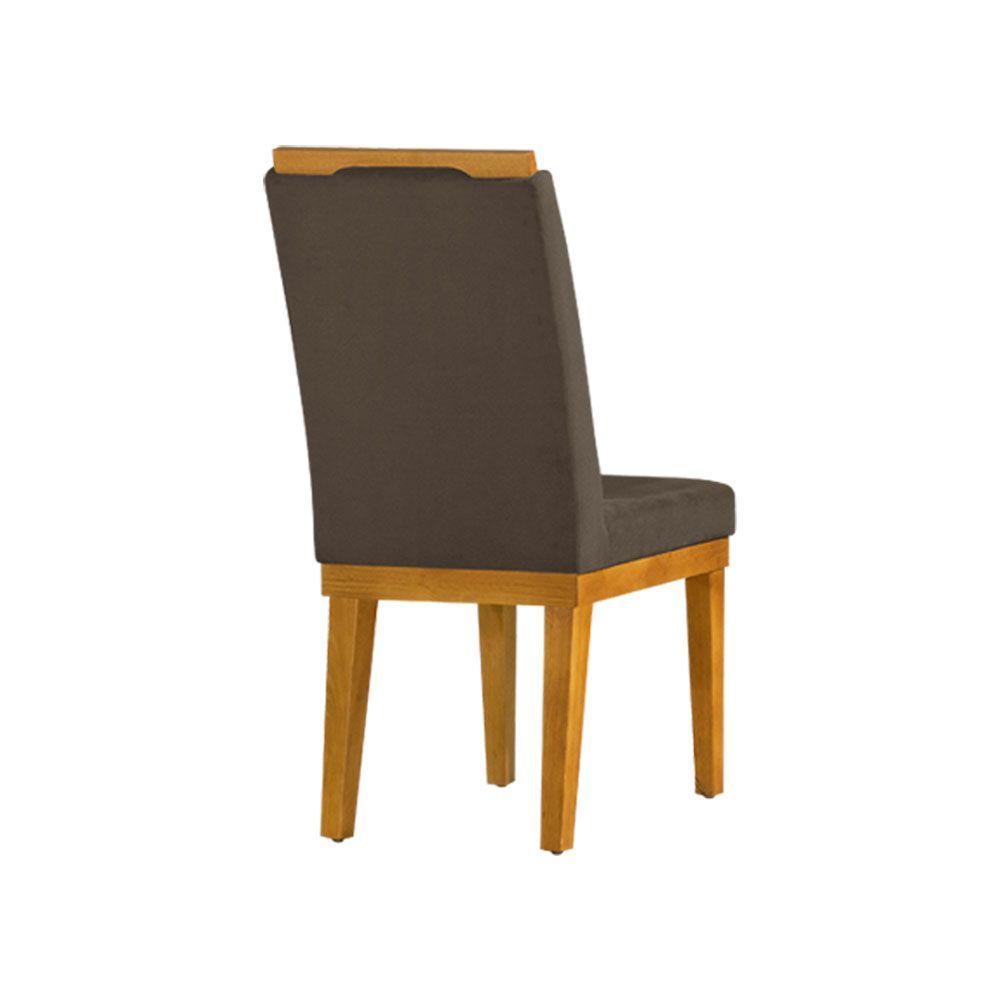 Kit 4 Cadeiras De Jantar Desmontável Base E Pés Em Madeira Maciça Isabel 45cm X 100cm Suede Marrom - Cor: Marrom
