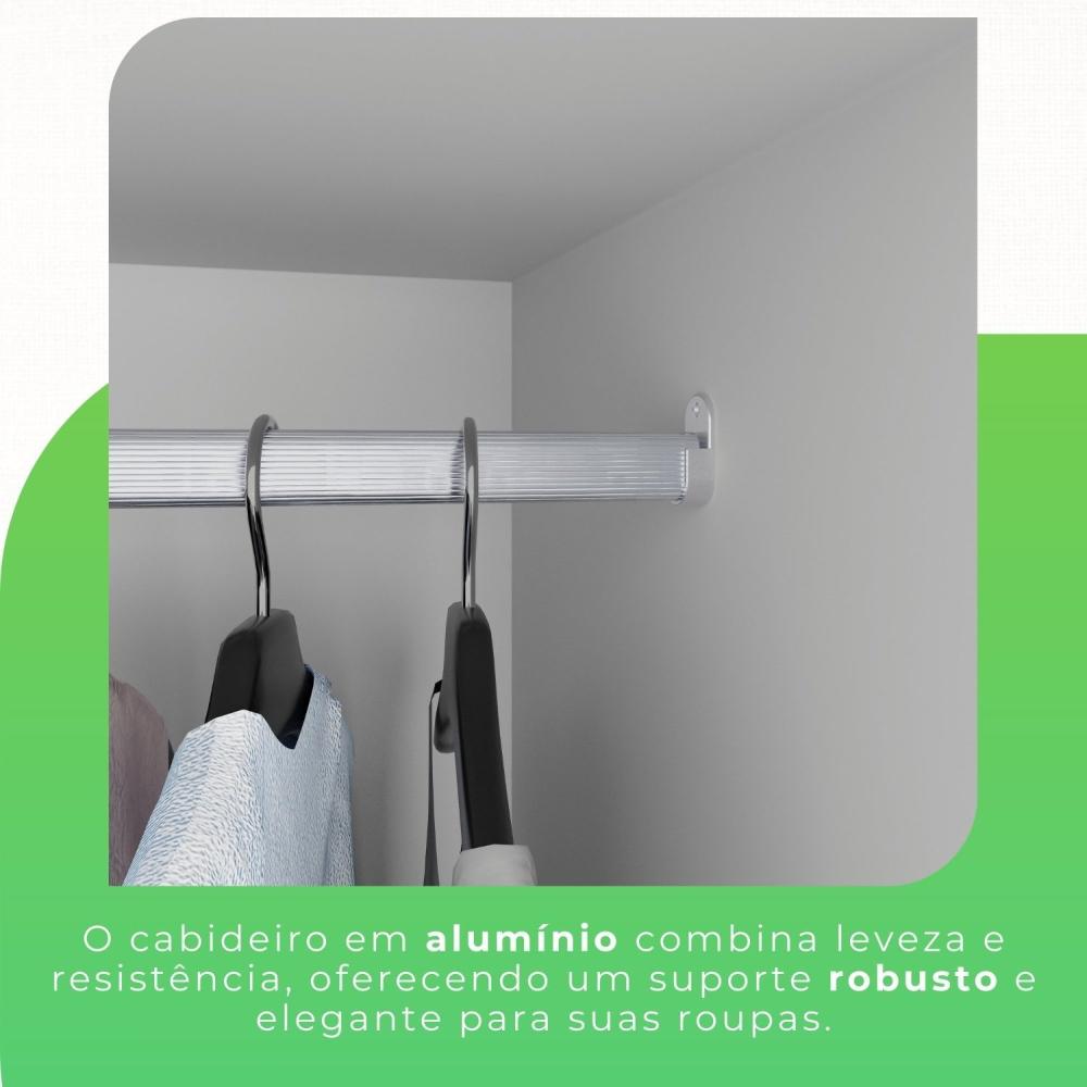 Guarda-Roupa Casal 6 Portas 2 Gavetas França Branco
