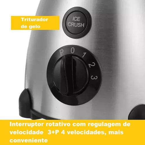 Miniatura Liquidificador Potente 1000W Vidro 1500Ml + Triturador