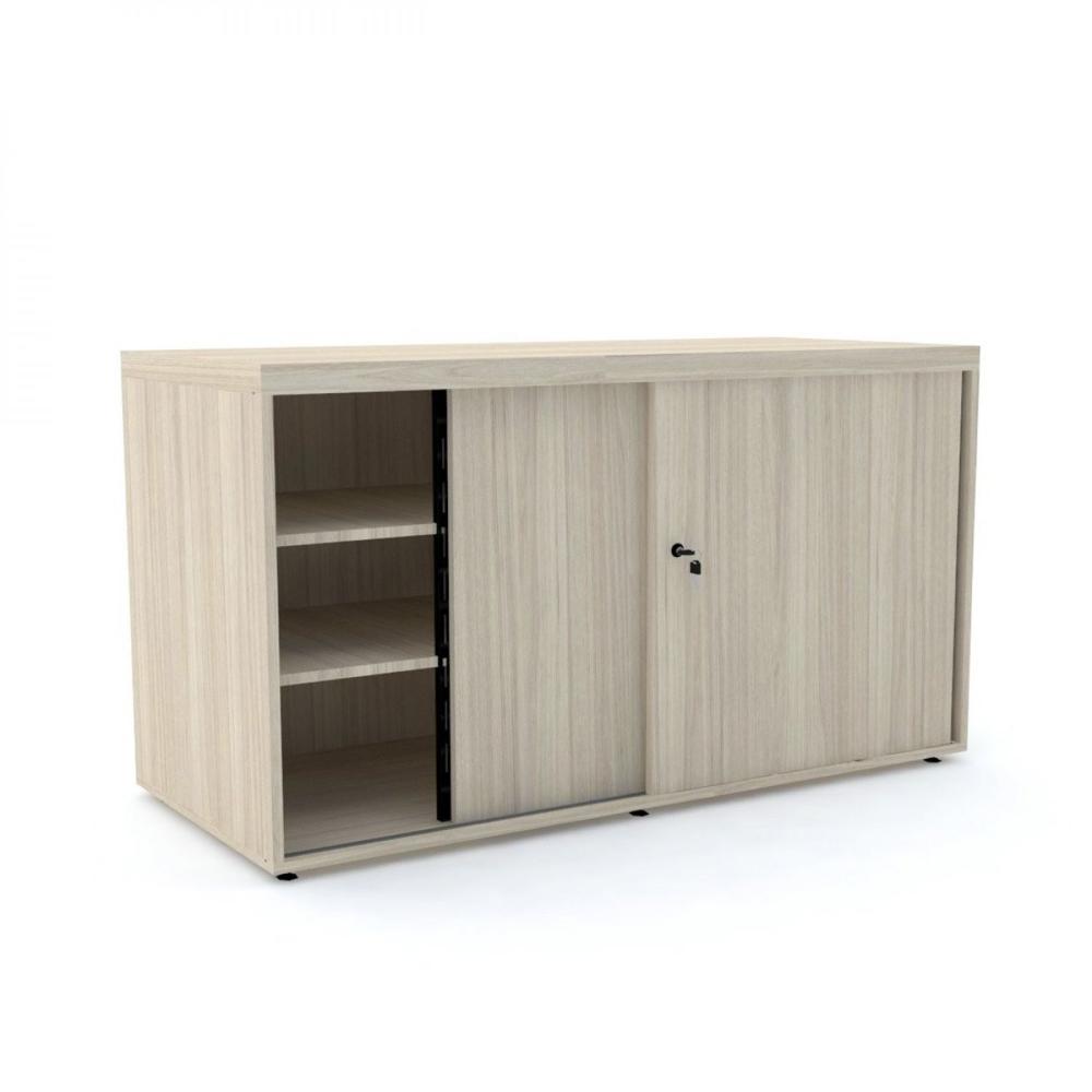 Miniatura Armário Baixo 2 Porta de Correr Abx685pcpe50 Pandin Móveis Nogueira Casablanca/Preto