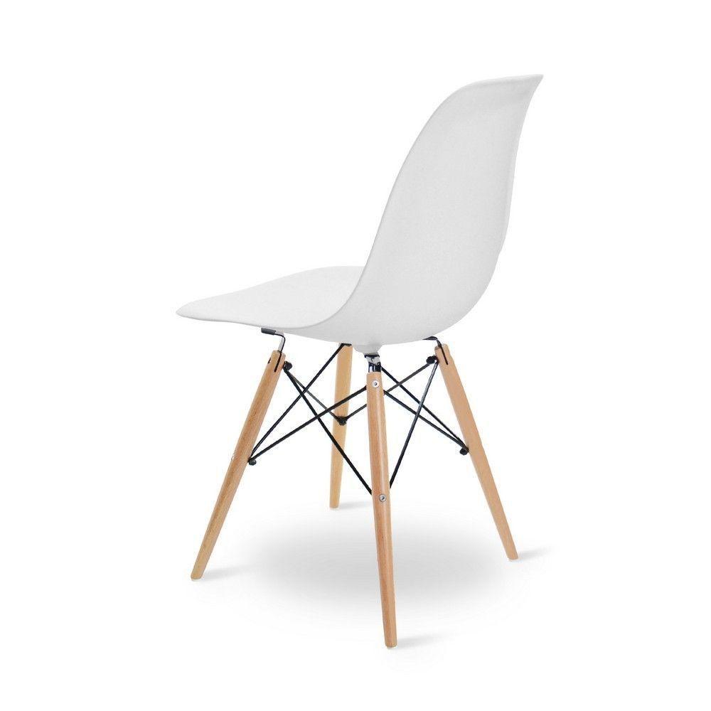 Escrivaninha Porto Preto 90cm e Cadeira Eiffel Charles Eames Branco