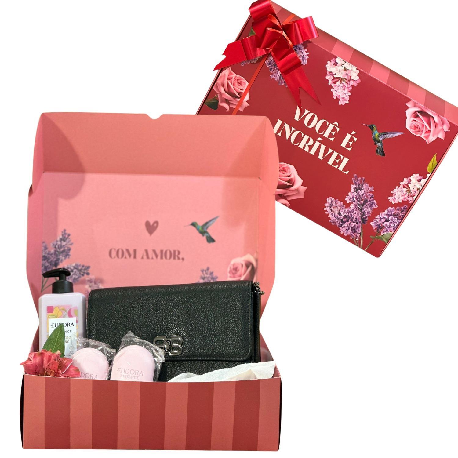 Kit Presente Mulher Feminino Com Bolsa Hidratante E Sabonete