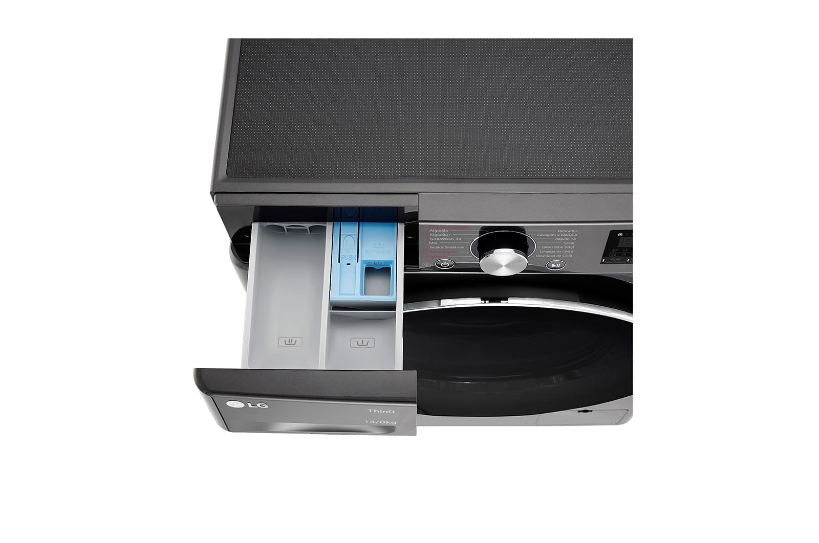 Miniatura Lava e Seca LG Smart VC2 14kg Black Inox com Inteligência Artificial AIDD™ (CV9014BC2) - 110v