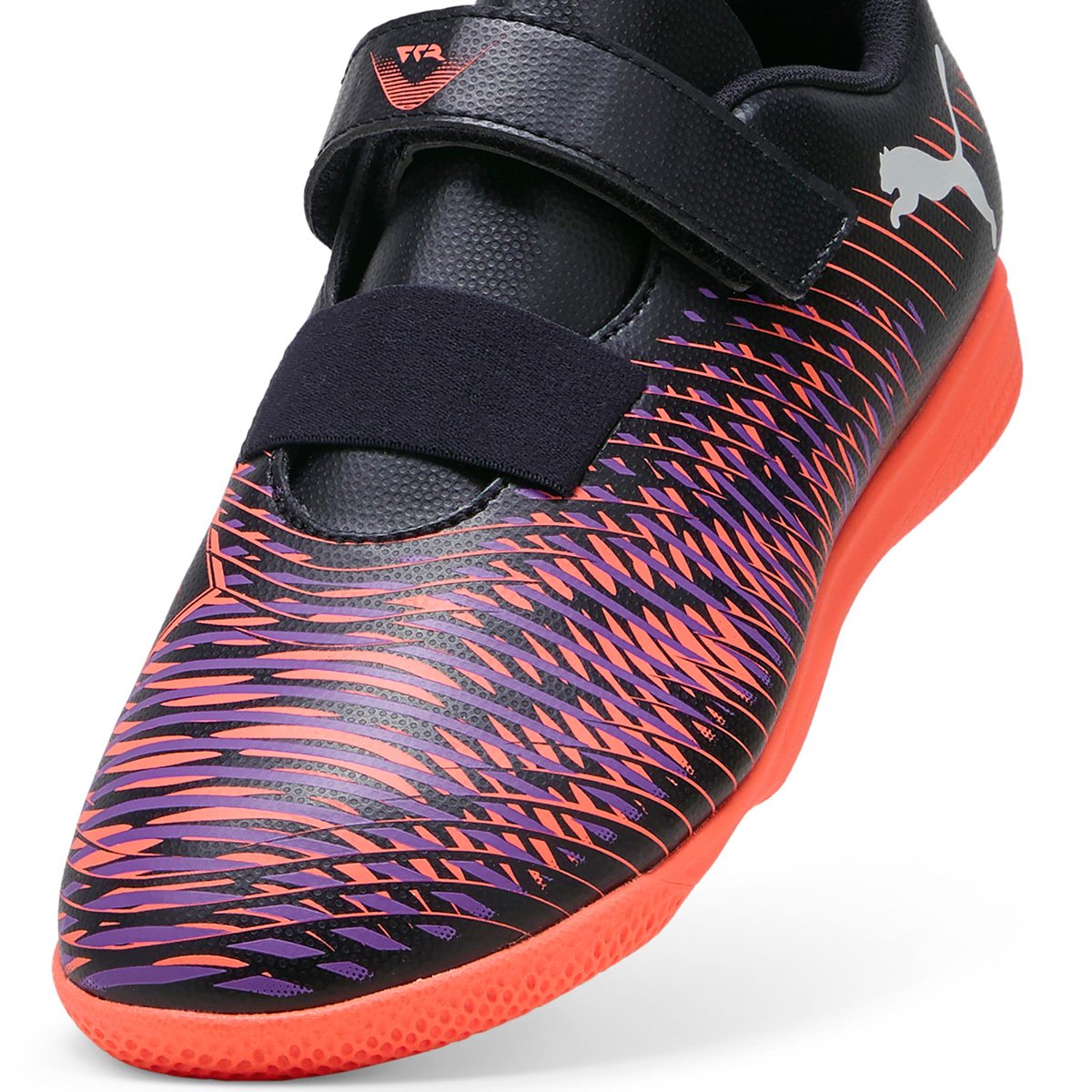 Miniatura Chuteira Infantil Futsal Puma Future 8 Play Preto+Vermelho - 26