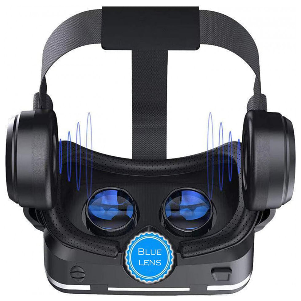 Miniatura Óculos VR Realidade Virtual VR SHINECON 4336701614 com Fone de Ouvido e Controle, Preto