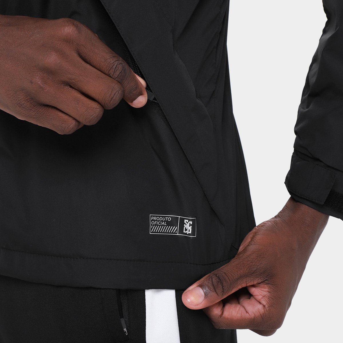 Miniatura Jaqueta Corta Vento Corinthians Coimbra Masculina Preto - G