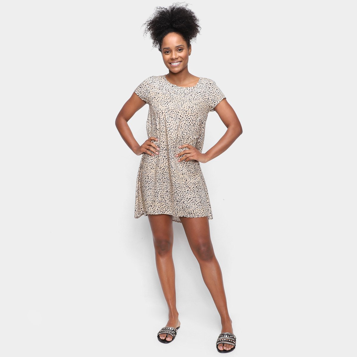 Miniatura Vestido Volcom High Wired Bege+Preto - G