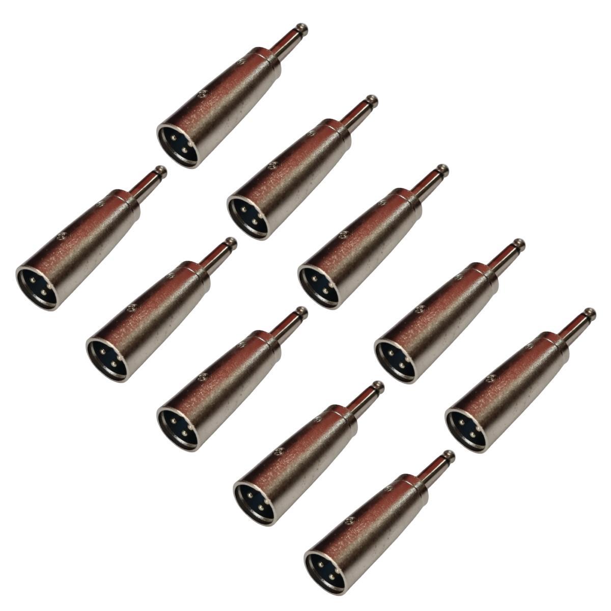 Miniatura Kit 10 Plug Adaptador Xlr Macho Para P10 Mono Profissional