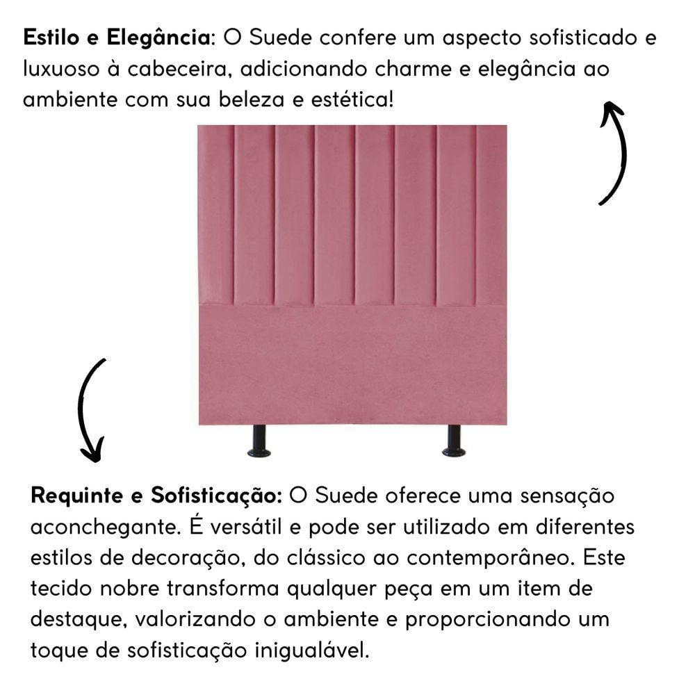 Miniatura Cabeceira Estofada Cama Solteiro 100 Cm Esther Suede E Frame rosa