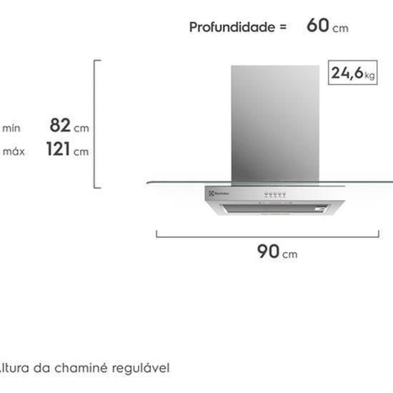 Miniatura Coifa De Ilha 90Cm Vidro E Inox 220V - Electrolux