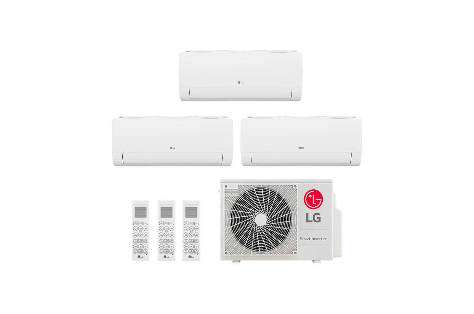 Miniatura Ar condicionado Multi Split Inverter 3 ambientes (Hiwall 1X 9.000BTUS, 2X12.000BTUS) Quente/Frio WiFi integrado 220V