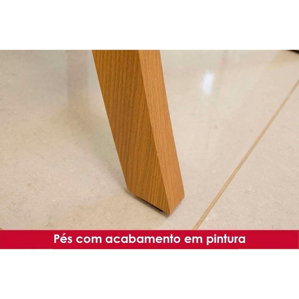 Miniatura Sala De Jantar Completa Lins Sc91 Tampo Madeirado C- Vidro Canto Reto 120x80cm E 4 Cadeiras Vita Nature-veludo Light Linho - Henn