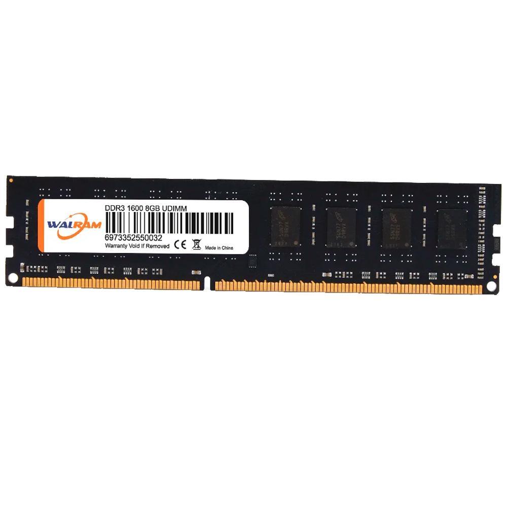 Miniatura Memória Ram Desktop 8Gb Ddr3 1600Mhz U-Dimm Walram - Preta
