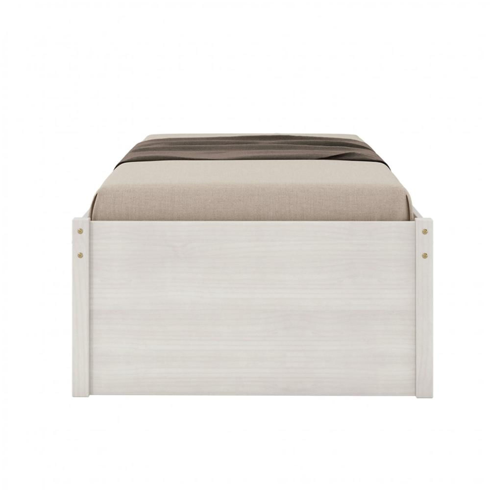 Miniatura Cama Solteiro 2 Gavetas Madeira Maciça Beauty Inter Link Branco Lavado