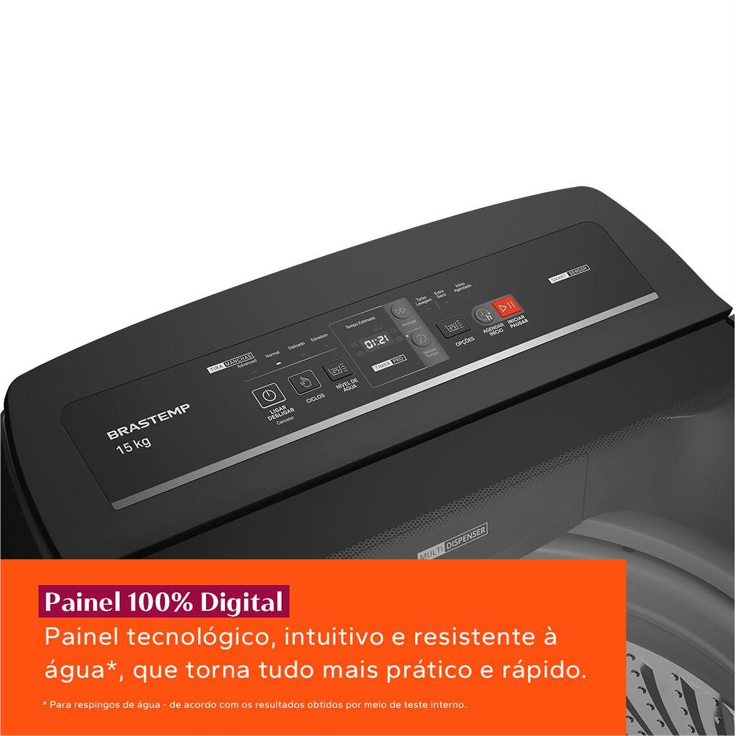 Máquina de Lavar Brastemp 15kg Cinza - BWT15A9 110V