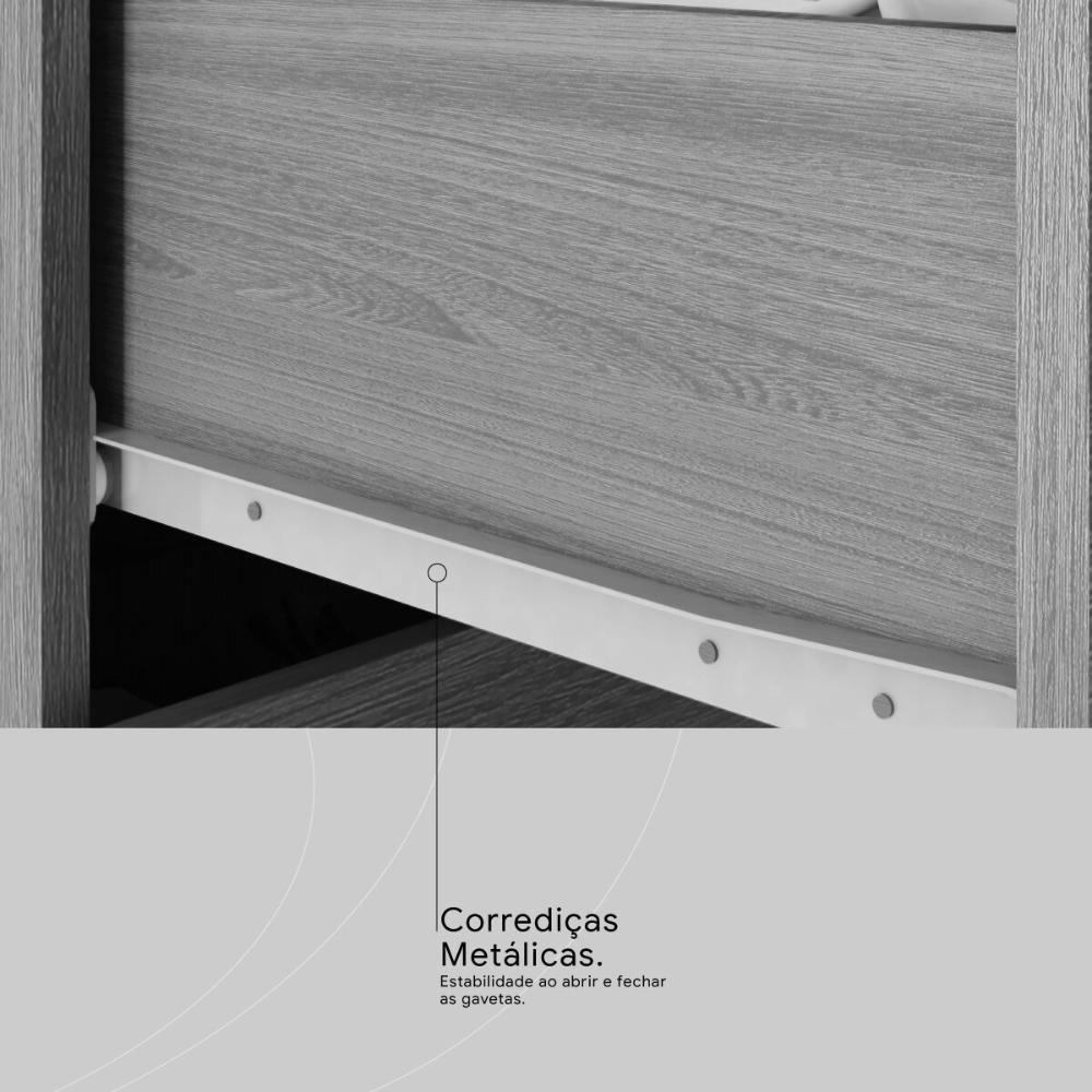 Guarda-roupa Com 6 Portas E 2 Gavetas 128cm Multimóveis Cr35283 Amêndola/off White