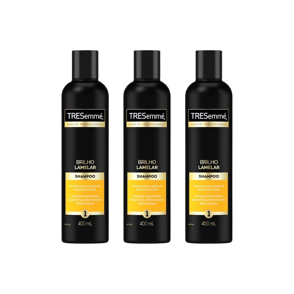 Miniatura Shampoo Tresemme Brilho Lamelar 400Ml - Kit Com 3Un