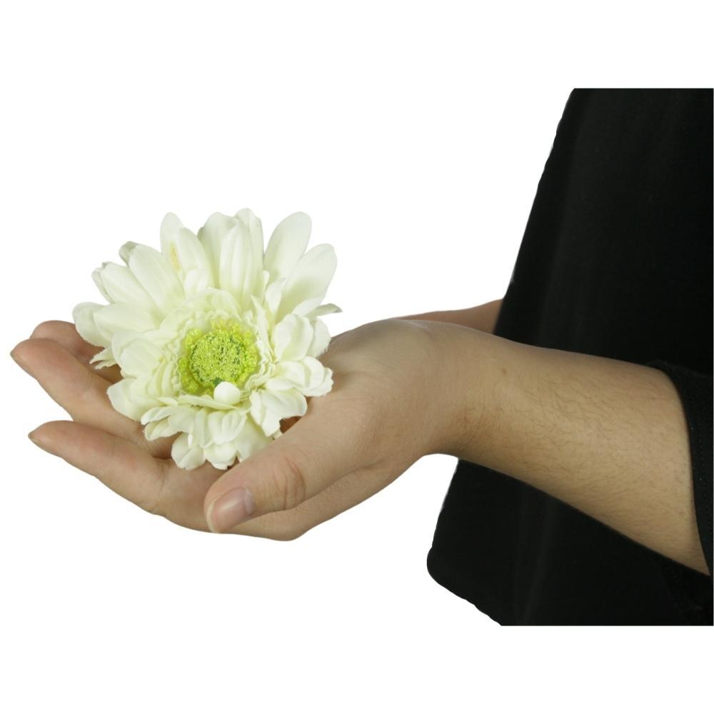 Miniatura Haste Flor Gérbera Branca 62Cm