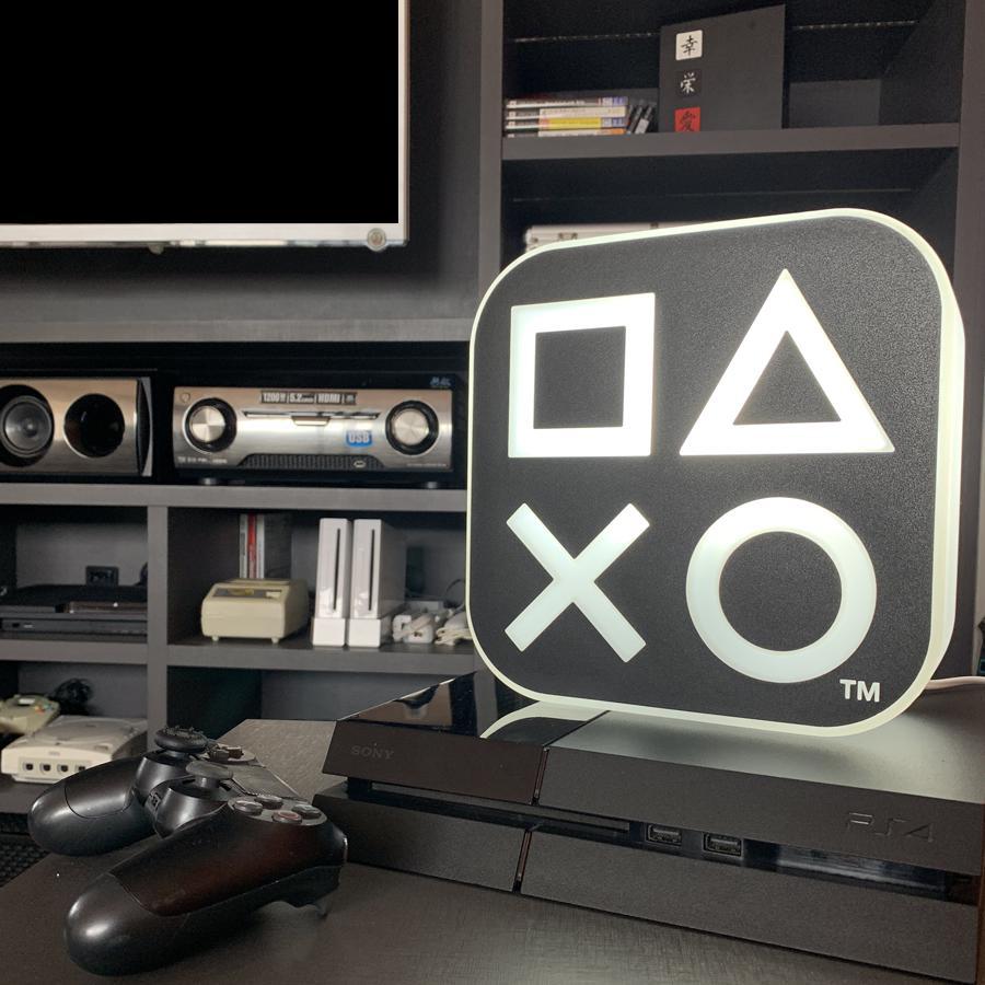 Miniatura Luminária Abajur Playstation Box Ícones Ps4