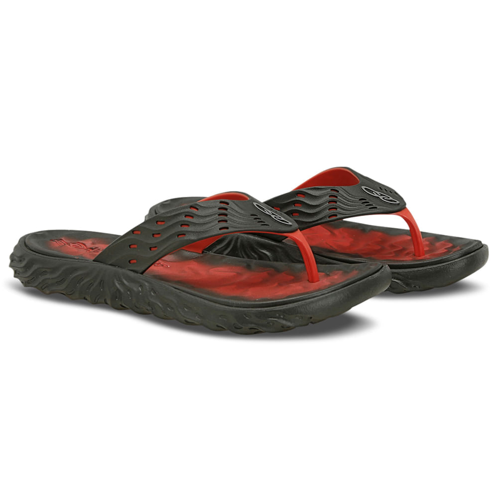 Miniatura Chinelo Unissex Olympikus Copacabana Preto e Vermelho - 33-34