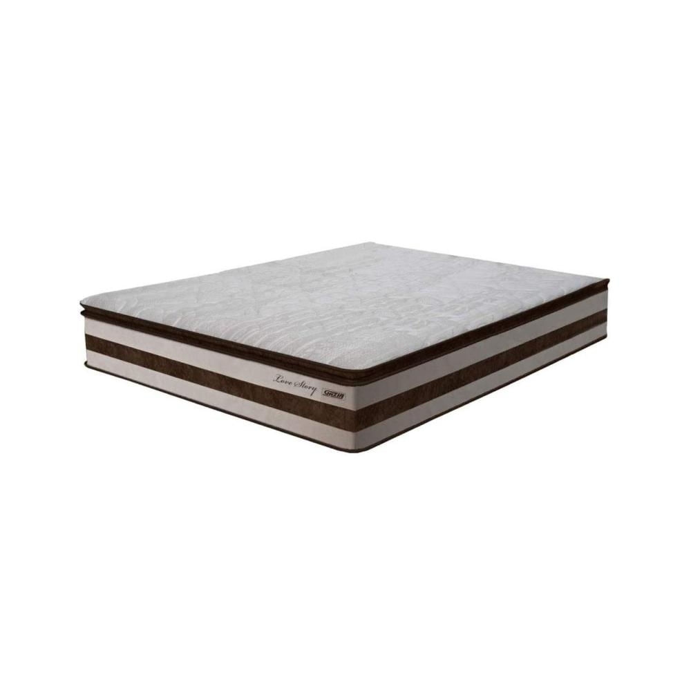 Miniatura Colchão Queen Molas Ensacadas Love Story HF Gazin 30cmx198cmx158cm Bege/Marrom