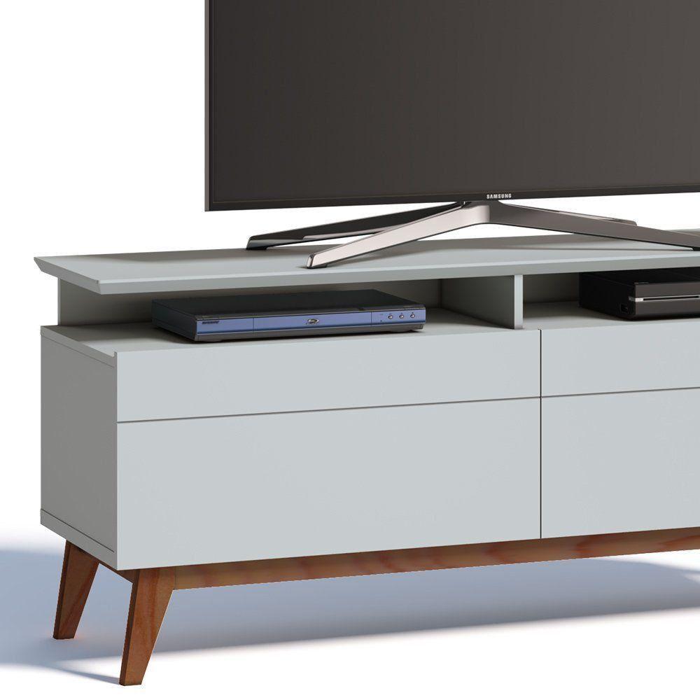 Miniatura Rack Classic 146cm 2 Gavetas com Prateleira Branco Imcal