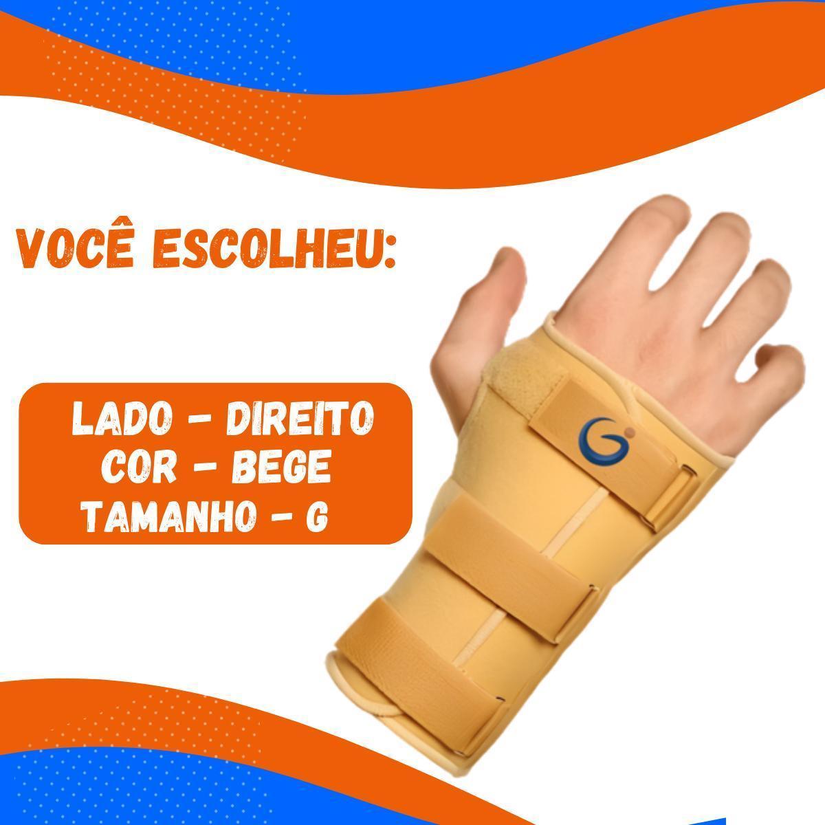 Miniatura Munhequeira Órtese Imobilizador Pulso Punho Direito Bege G