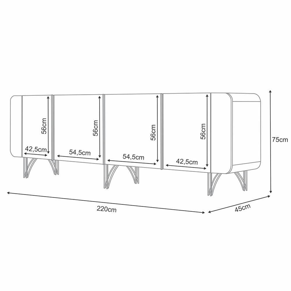 Miniatura Kit Aparador Buffet Bar Living Santiago Com Cristaleira Adega Síria B01 Off White Champagne - Lyam Decor
