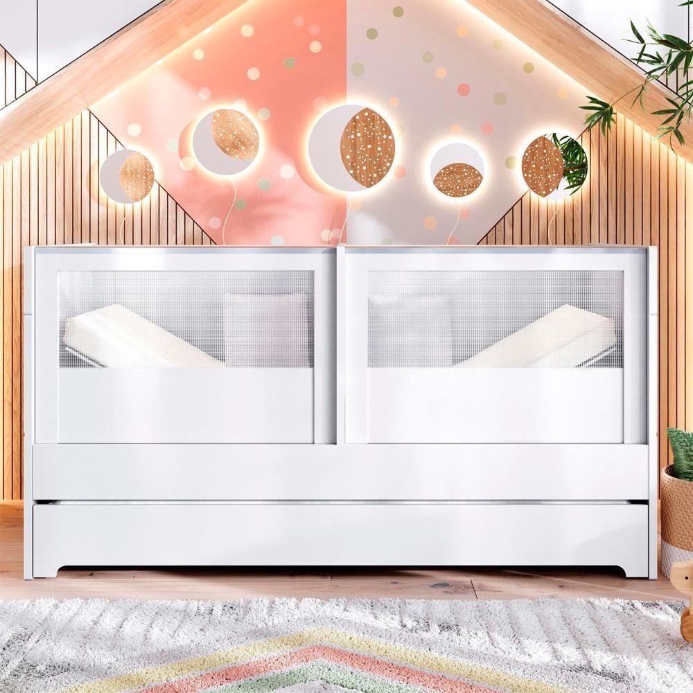 Miniatura Berço Duplo Para Gêmeos Coleção Sol E Mar Divicar Branco