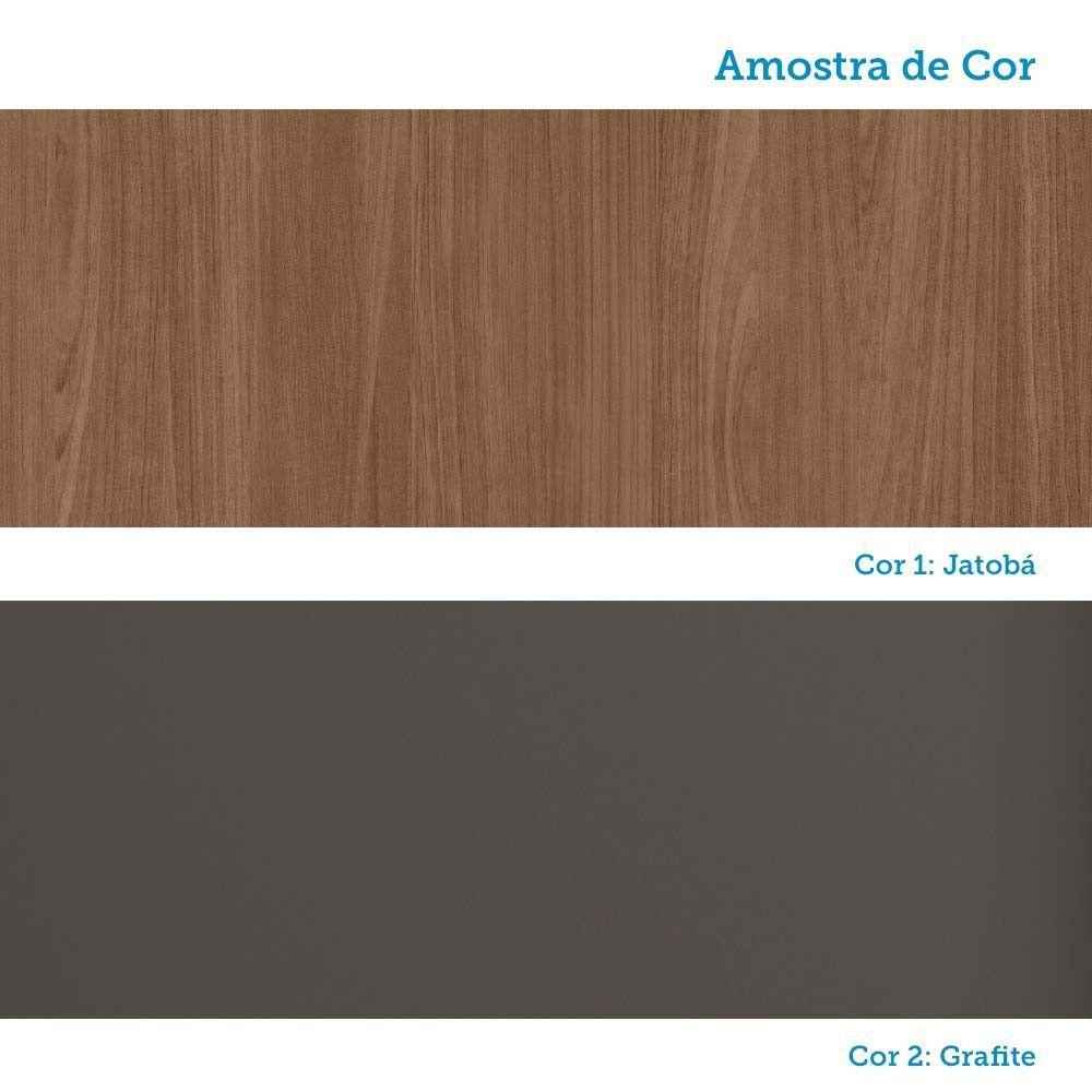 Guarda-roupa Casal 130cm 4 Portas 2 Gavetas Com Espelho Homero Estilo Mm Jatoba/grafitte